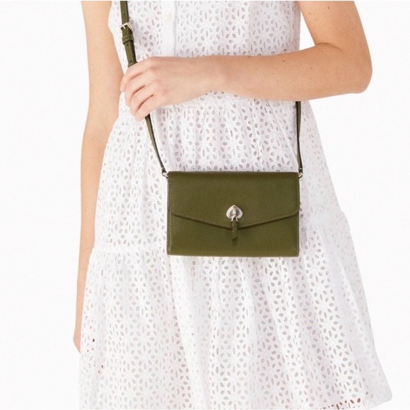 Kate Spade Marti Enchanted Green Leather Wallet Crossbody Bag Purse MSRP $249 - Picture 4 of 16